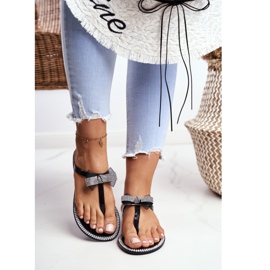 LU BOO Női gumi papucs Fekete papucs Strassz Lou 2