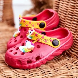 PB2 Gyermek papucs hab Crocs Pink Unicorn Lily rózsaszín sárga 1
