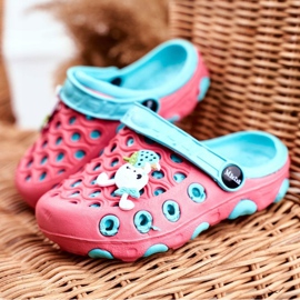 Gyermek papucs hab Crocs Red Rabbit Zoë piros kék 1