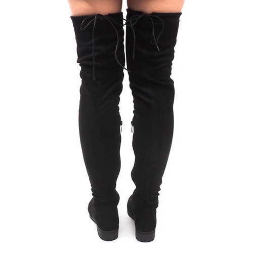 Suede Pompon csizma AB02-53 fekete 1