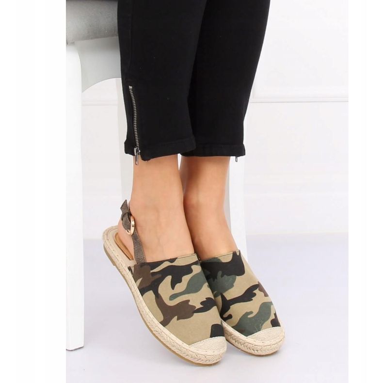 Espadrilles nyitott sarkú camo HH-119 Camouflage zöld 1