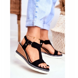 BUGO Női szandál Wedge Fekete Rosa 2