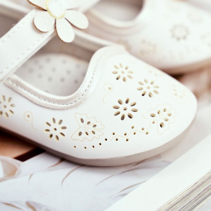 Apawwa Gyermek balerinák a tépőzáras Kwiatuszek fehér színű 2