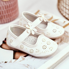 Apawwa Gyermek balerinák a tépőzáras Kwiatuszek fehér színű 1