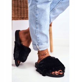 PB2 Női papucs Fur Black Sensitive fekete 2