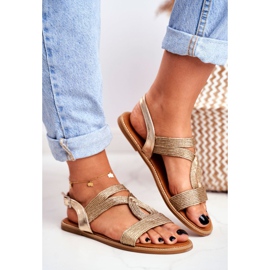 BUGO Női lapos szandál arany Rachel aranysárga 2