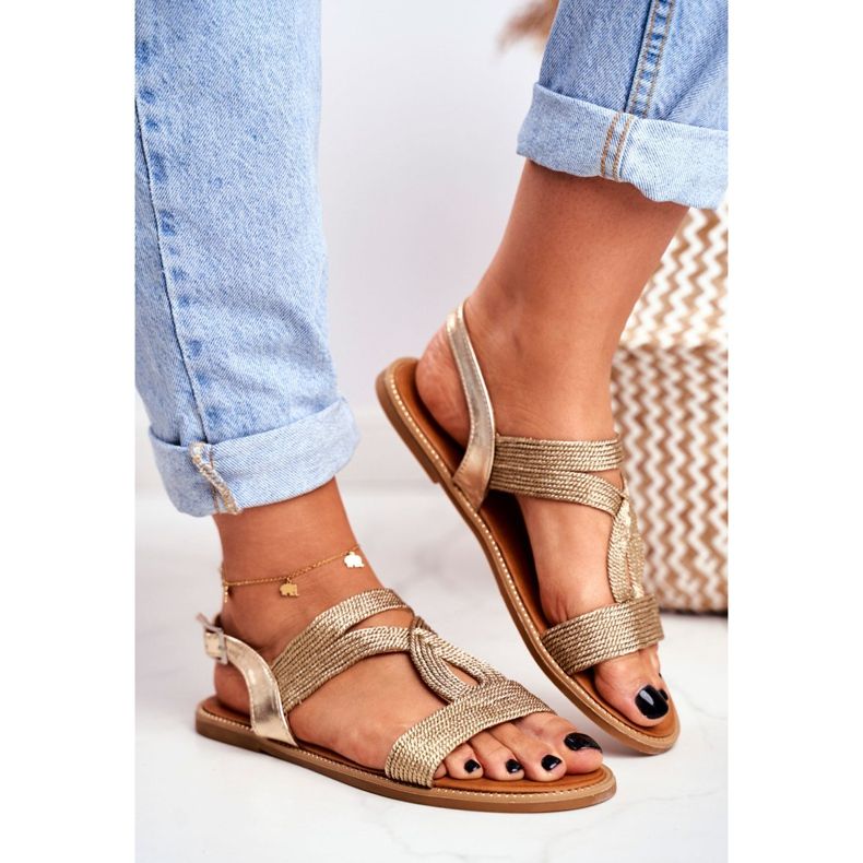 BUGO Női lapos szandál arany Rachel aranysárga 2