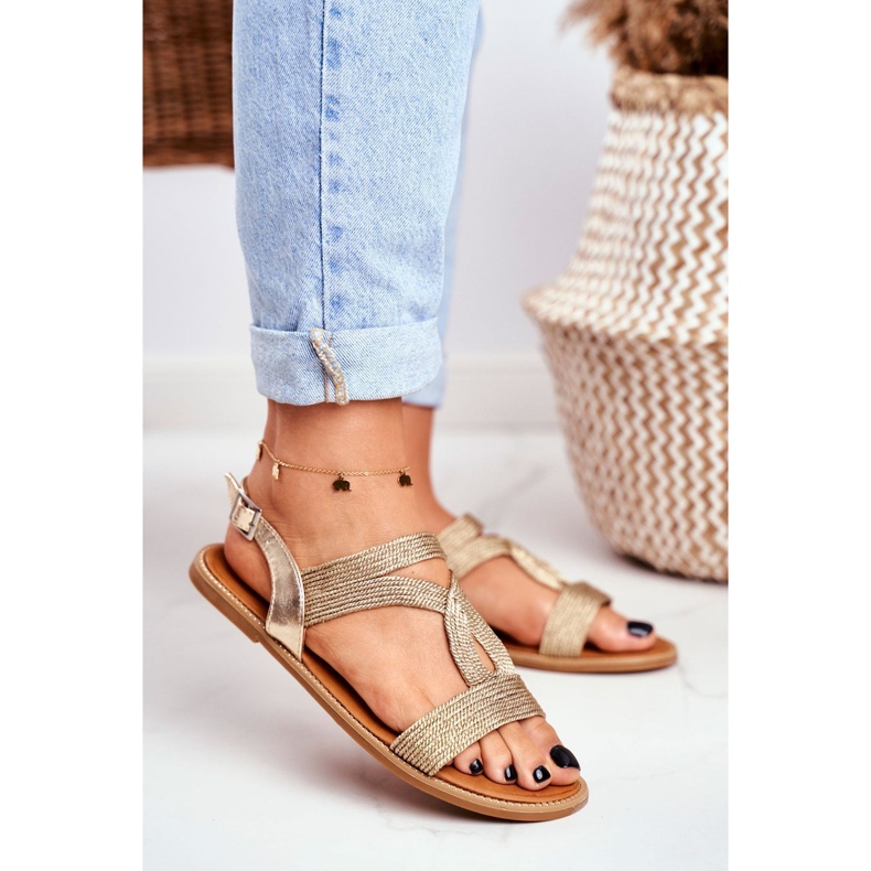 BUGO Női lapos szandál arany Rachel aranysárga 1