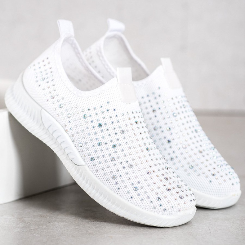 SHELOVET Fehér cipő kristályokkal 1