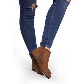 Velúr csizma Chelsea csizma 100-602 Camel barna 1