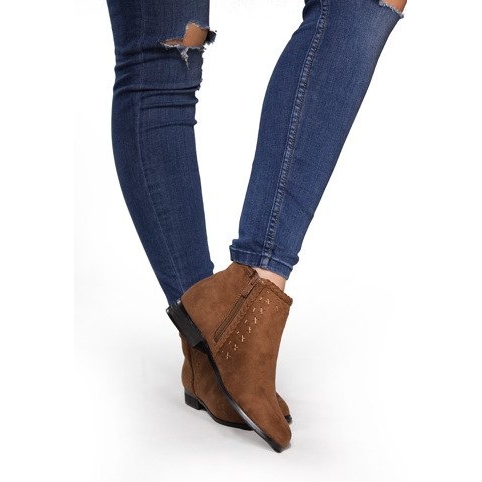 Velúr csizma Chelsea csizma 100-602 Camel barna 1