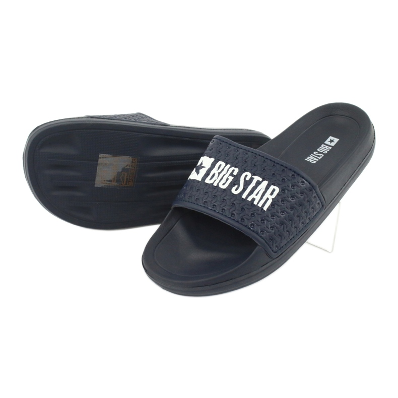 Big Star Fiúkhab papucs flopok a GG374802 Navy Blue Beach számára fehér sötétkék 2