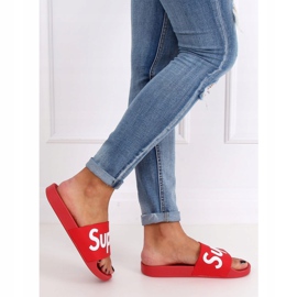 Piros Női piros papucs CK110 Red 2