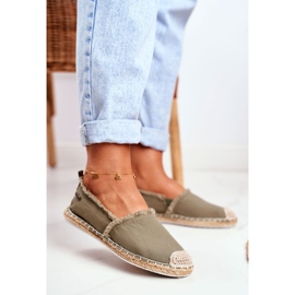 Női espadrilles fonott talp Khaki Big Star DD274760 zöld 1
