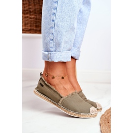 Női espadrilles fonott talp Khaki Big Star DD274760 zöld 2