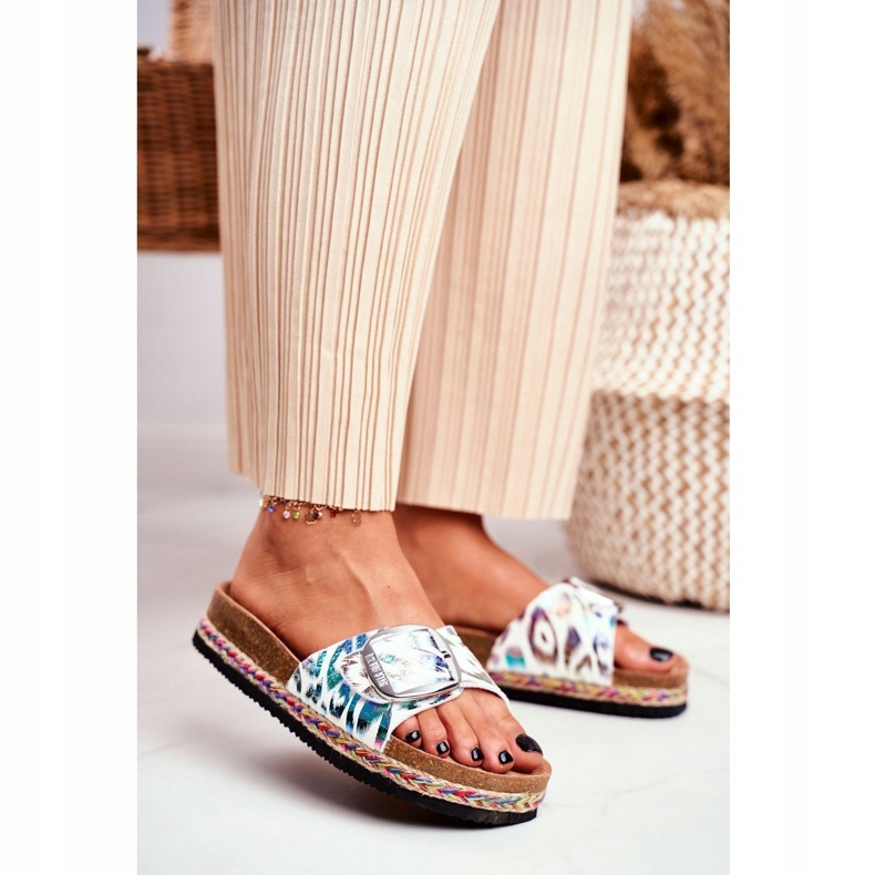 Női papucs Big Star Metallic Pattern DD274127 fehér 1