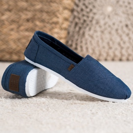 SHELOVET Navy Blue Slip On Cipők kék 2