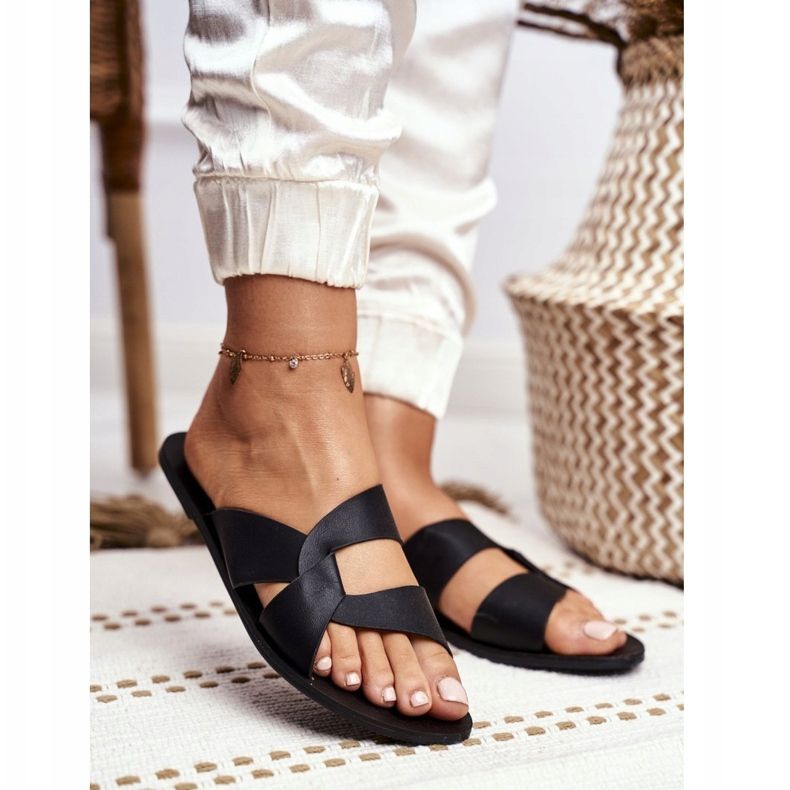 Női klasszikus papucs Lu Boo Black Mabella fekete 1