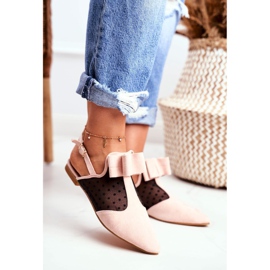 Lu Boo női balerina meghajol öszvér rózsaszín Domino 1