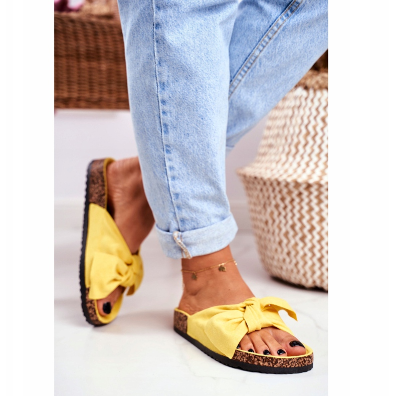 PS1 Női sárga papucs a parafa íj Wendy -n 2