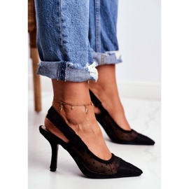 LU BOO Női magas sarkú Lolita háló fekete 1