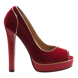 Klasszikus Stilettos On The Platform 805 Red piros 1