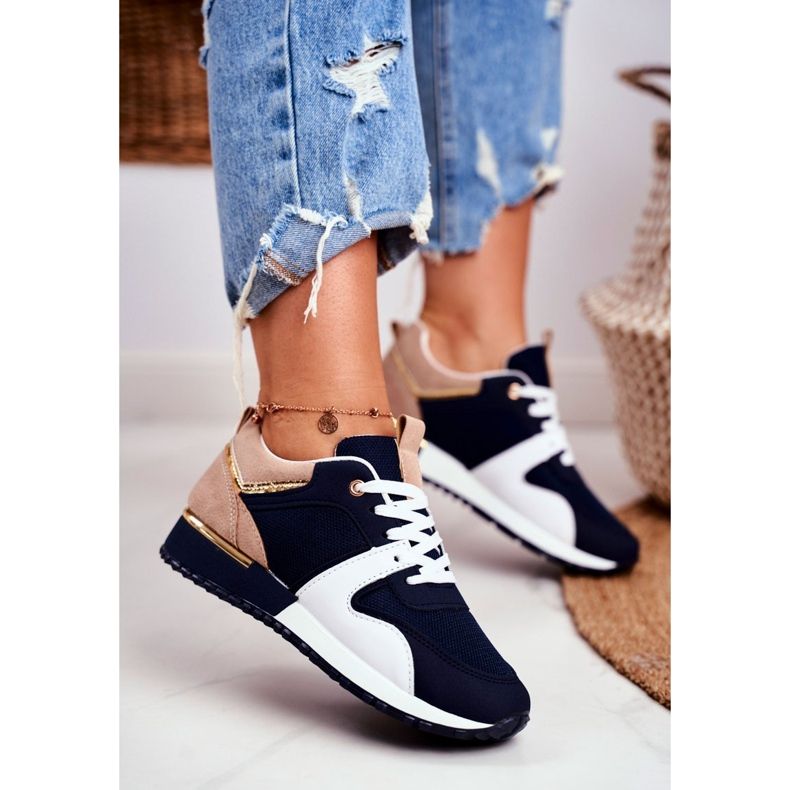 EVE Női sportcipő Navy Blue Golden Clementine Elements fehér sötétkék aranysárga 1