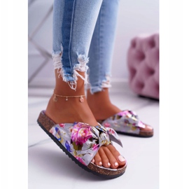 PS1 Női szürke papucs parafa virágokon Wendy íja rózsaszín 2