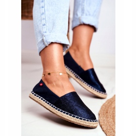 Női espadrilles fonott talp Navy Blue Big Star DD274A147 sötétkék 1