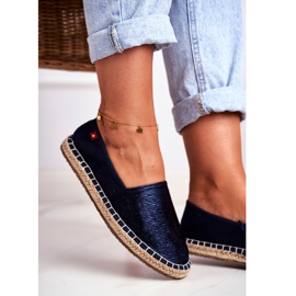 Női espadrilles fonott talp Navy Blue Big Star DD274A147 sötétkék 2