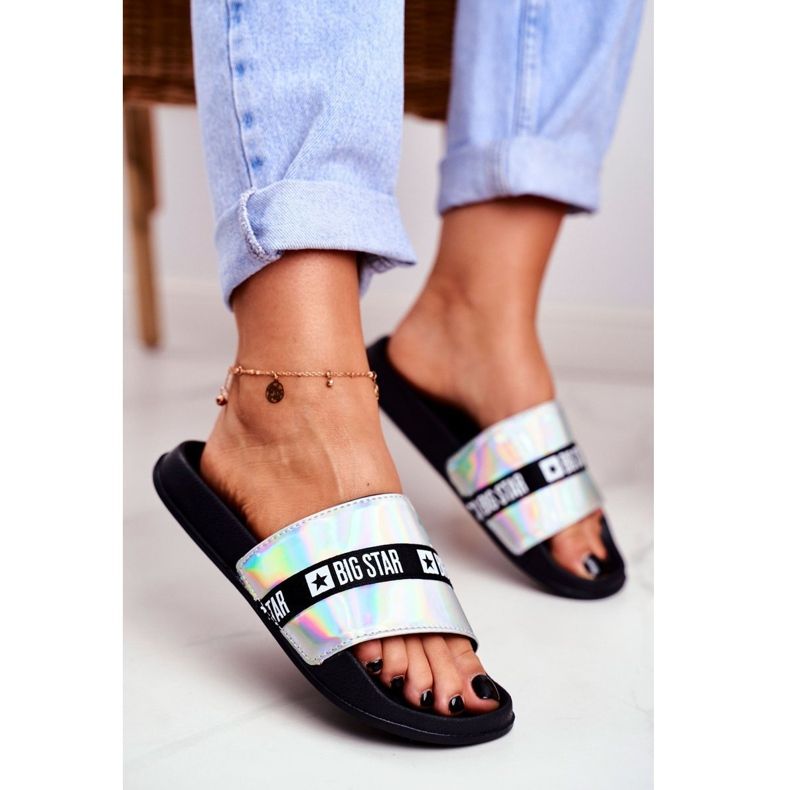 Női papucs Big Star Silver Holo GG274005 szürke 1