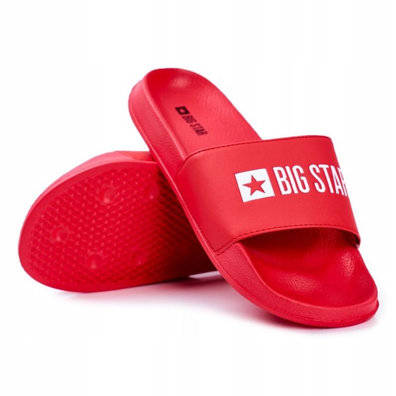 Férfi papucs Big Star Rubber Red Eco Bőr GG174932 piros 1
