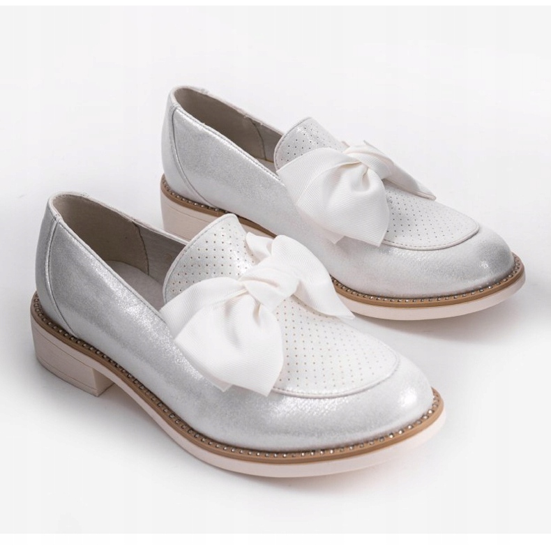 Fekete felcsúsztatható cipő RS-WED2 íjjal ezüst szürke 2 Fekete felcsúsztatható cipő RS-WED2 íjjal ezüst szürke 2