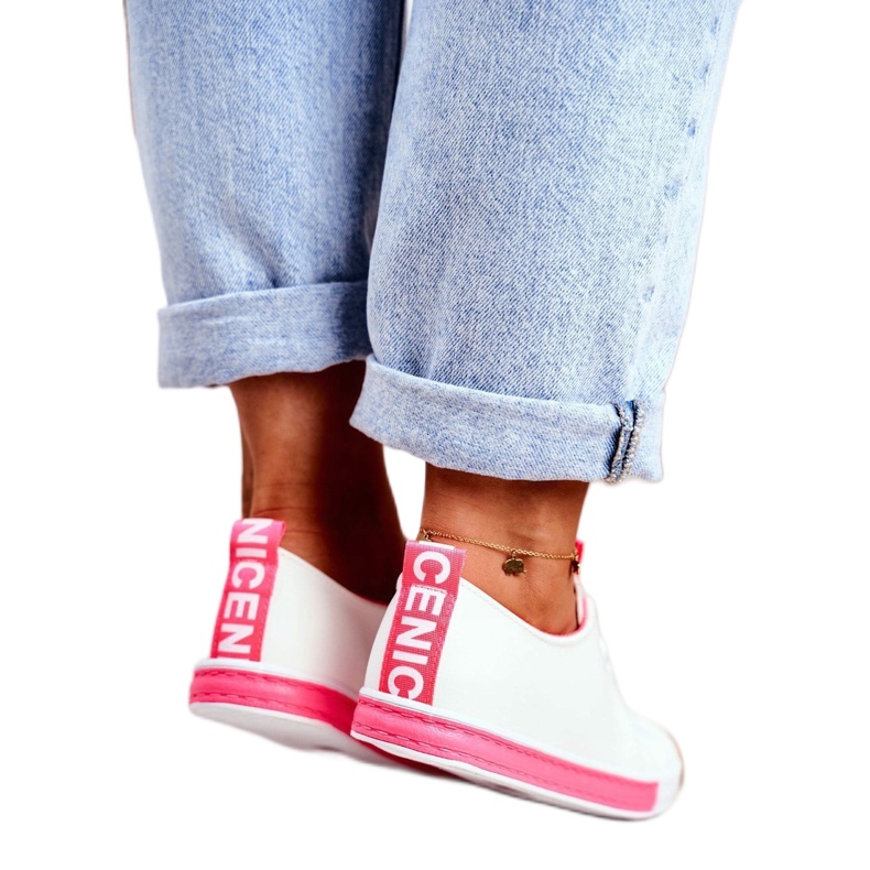 SEA Klasszikus női cipők Fuchsia Ville fehér rózsaszín 2