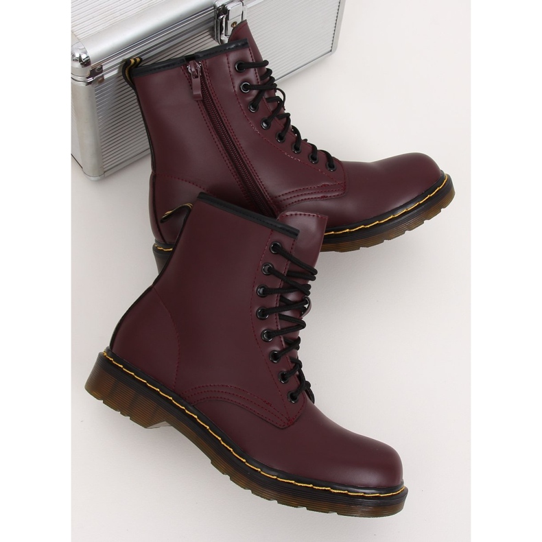 Fűzős csizma maroon NC1019 Wine Red piros sokszínű 2