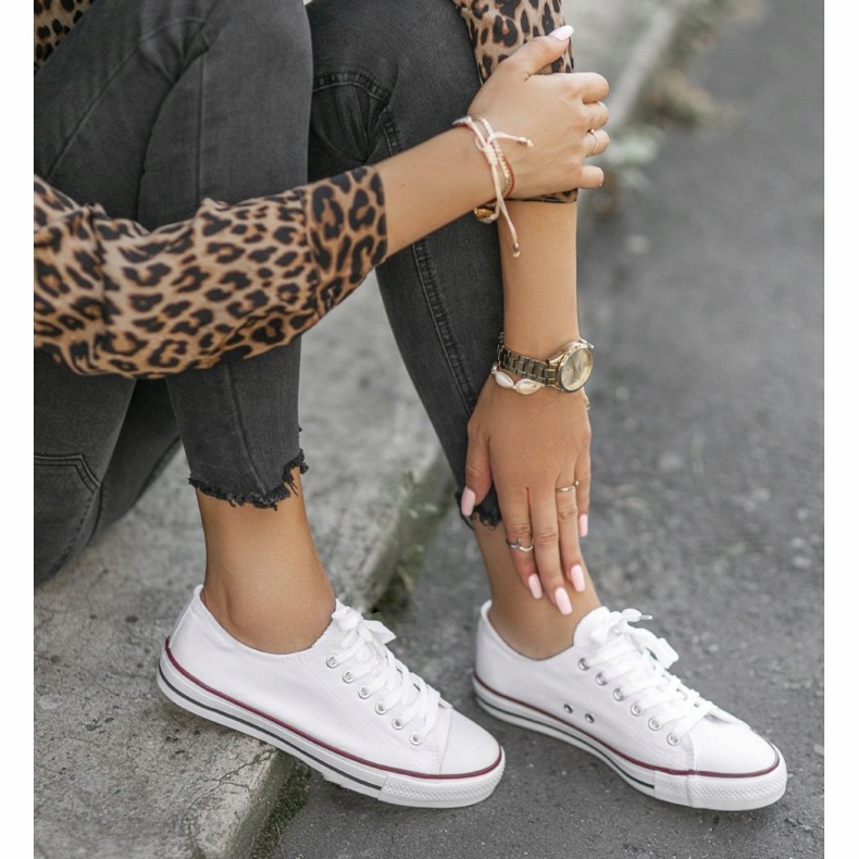 Fehér klasszikus női TH68-1 cipők 1