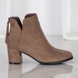 VINCEZA cipzáras csizma barna 1