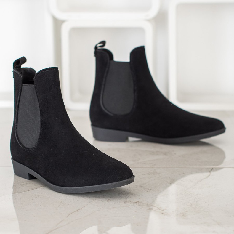 Bona Velúr Chelsea csizma fekete 1