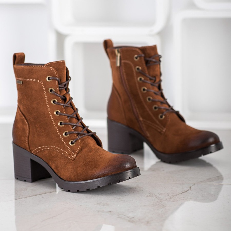 VINCEZA velúr csizma barna 1