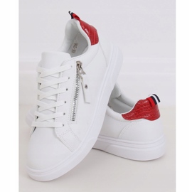 Fehér női cipők KK-206 WHITE / RED piros 1