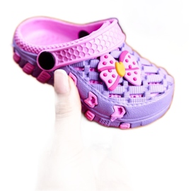 NEWS Gyermek papucs hab Crocs Violet Bow Susan ibolya rózsaszín 2