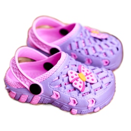 NEWS Gyermek papucs hab Crocs Violet Bow Susan ibolya rózsaszín 1