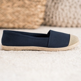 Divatos Navy Blue Espadrilles kék 2