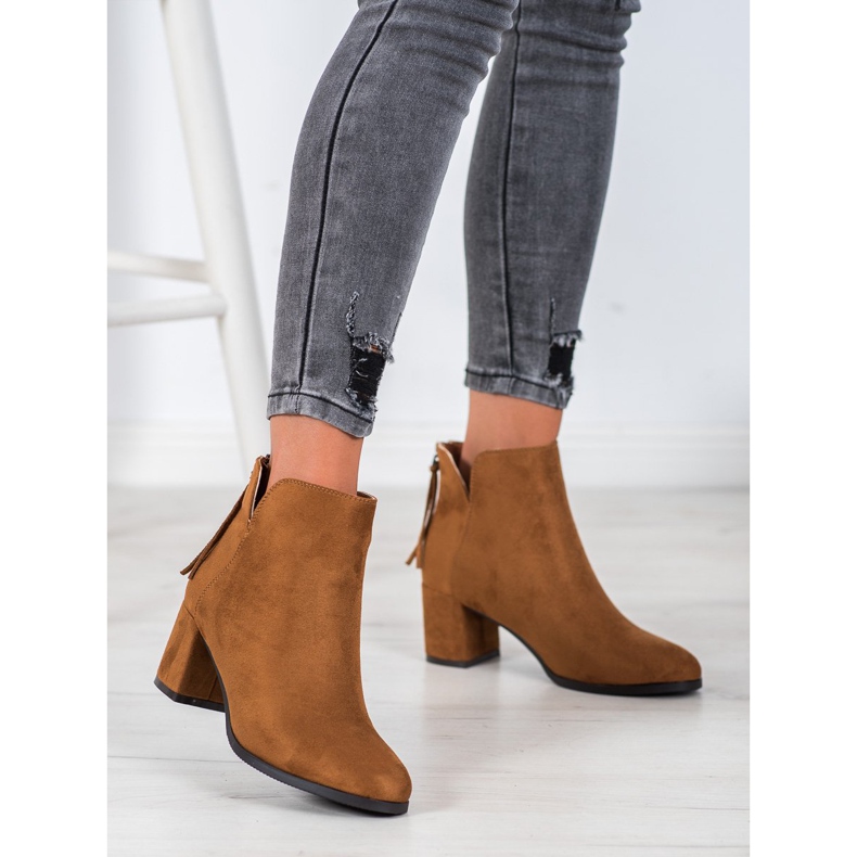 VINCEZA cipzáras csizma barna 1