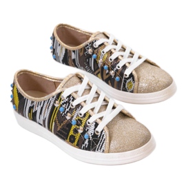 Arany cipők gazdagon díszítve C17-3997 sokszínű aranysárga sárga 1 Arany cipők gazdagon díszítve C17-3997 sokszínű aranysárga sárga 1