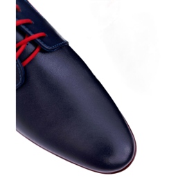 Mario Boschetti Férfi Brogues, Elegáns bőr, Navy Blue Menelaos piros sötétkék 3