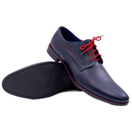 Mario Boschetti Férfi Brogues, Elegáns bőr, Navy Blue Menelaos piros sötétkék 1
