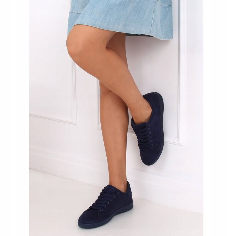 Navy blue velúr női cipők 6301 sötétkék 2