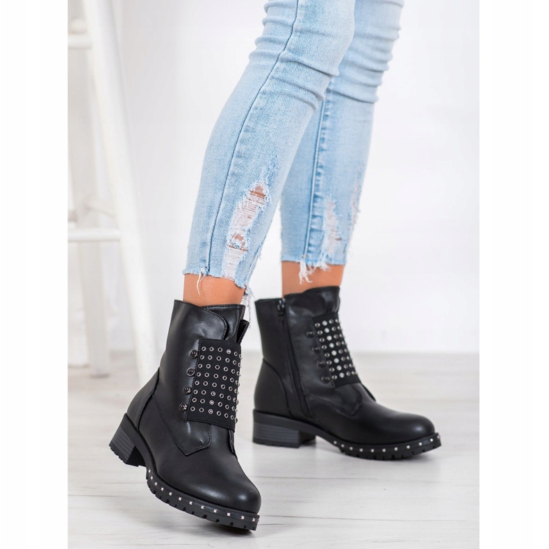 J. Star Divatos dolgozók strasszokkal fekete 1