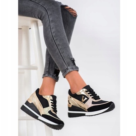 Vinceza Vincez Wedge tornacipő fekete sárga 1